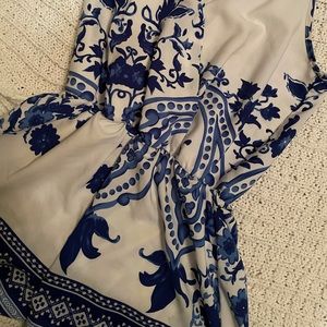 Boutique Blue and White Romper
